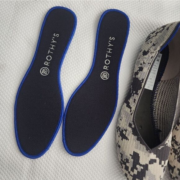 ROTHY'S Round Toe Ash Gray Camo Flats Shoe Size 10 - Picture 7 of 8